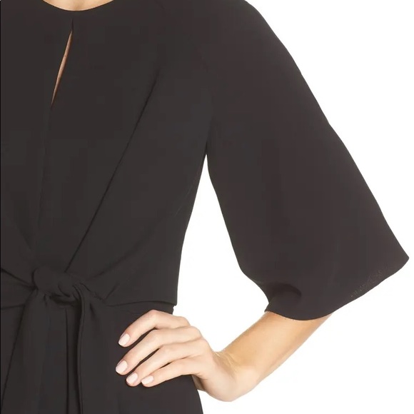 Tahari Tie Front Crepe Dress - Picture 5 of 12